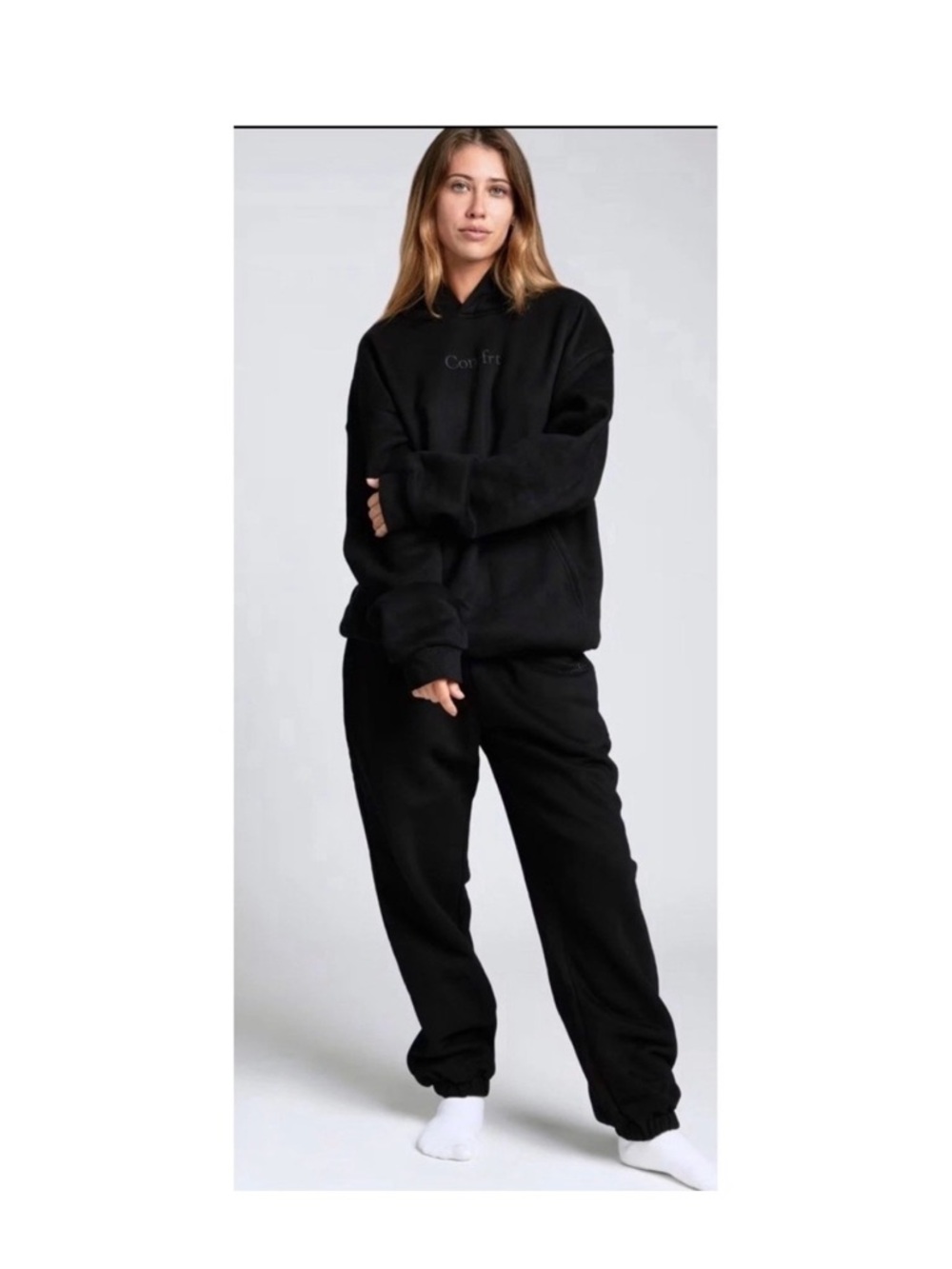 Comfrt Unisex Sweat Pants Size Large Black Athleisure